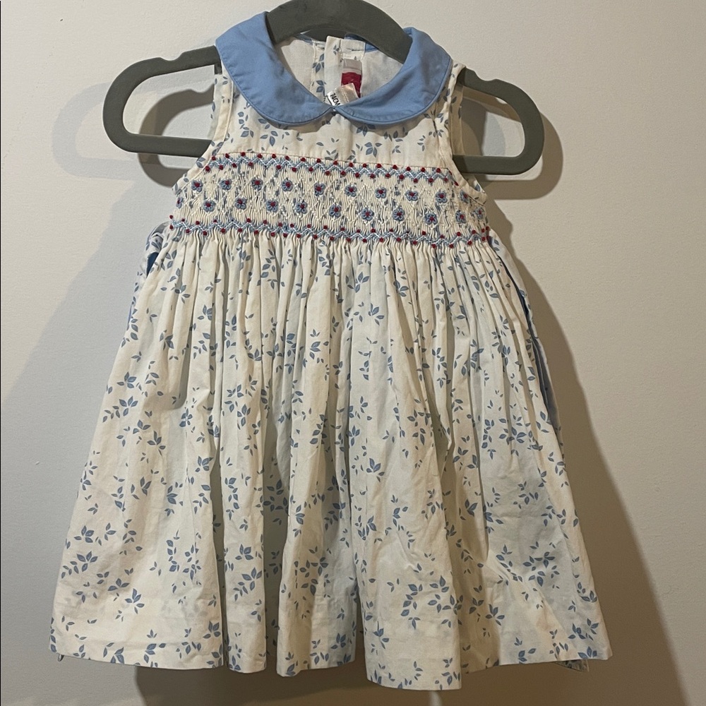 Antoinette Paris Blue Floral Formal Dress -12 Months - Birthday Dress!!